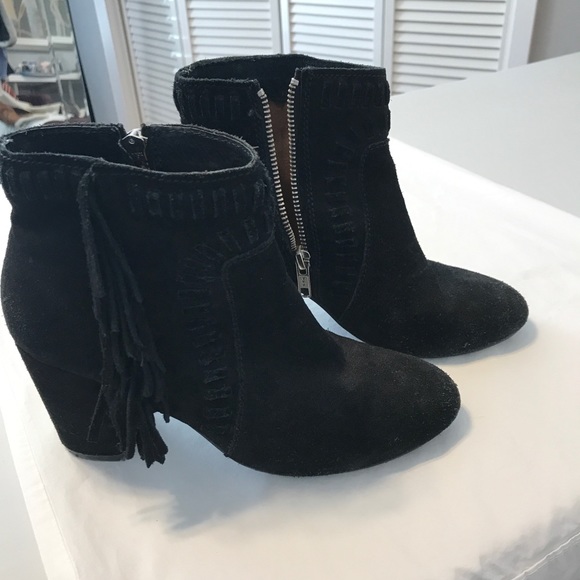 H&M Fringe Black Suede Booties, 37 - Picture 3 of 6